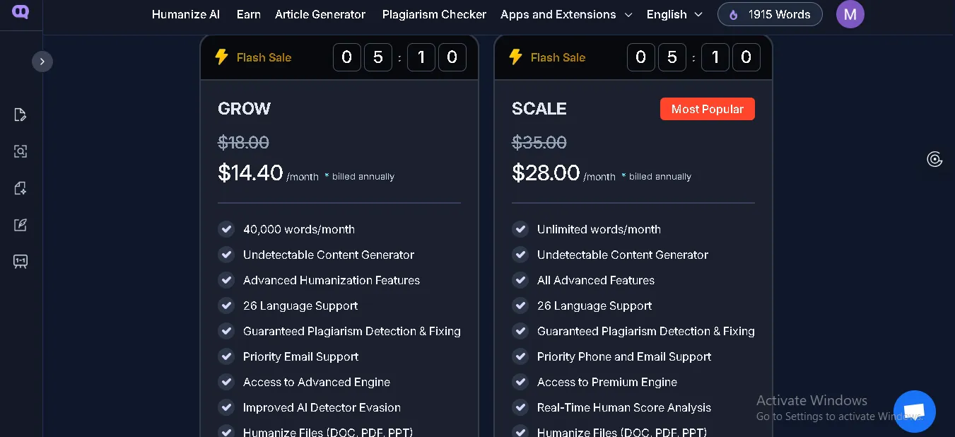 AI Text Humanize: Pricing