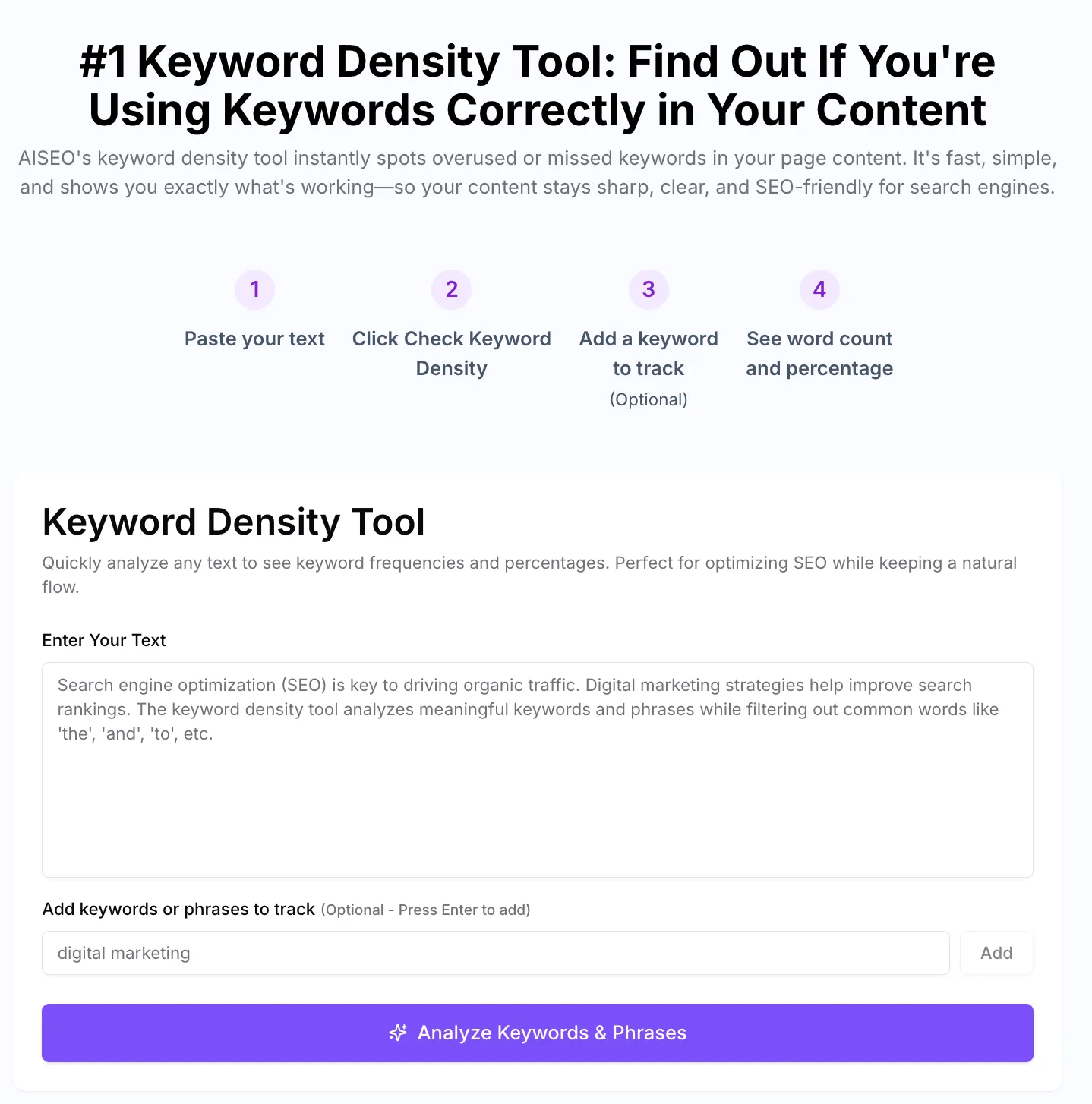 Keyword Density Checker Tool