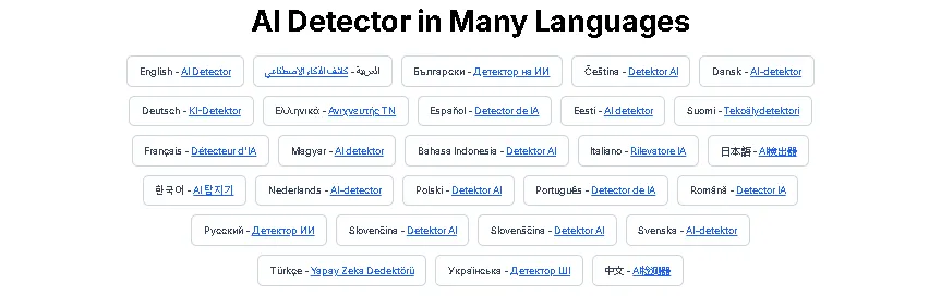 Ai detector in Many languages