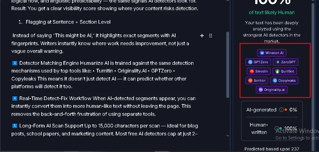 Detector Matching Engine