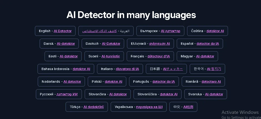 Multi-Language AI Detection