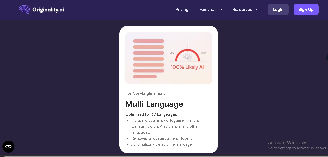 Multilingual detection