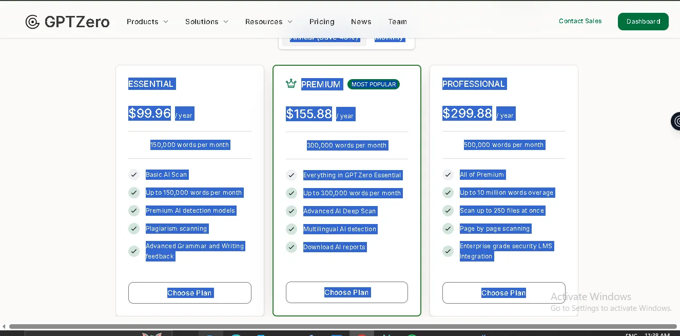 Professional / Team / Enterprise Pricing