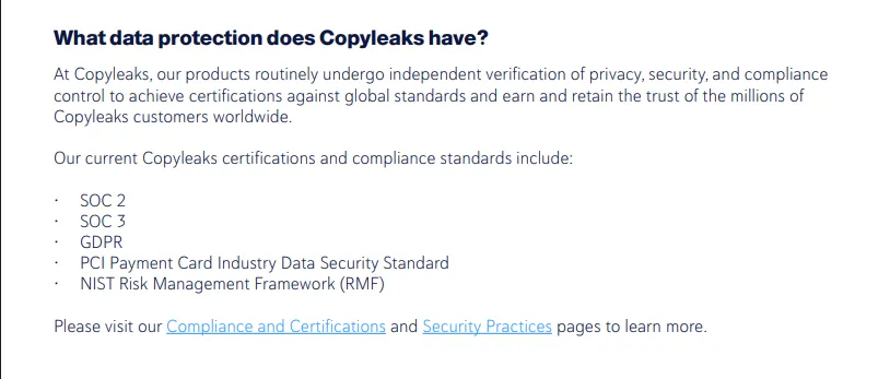 Security & compliance features