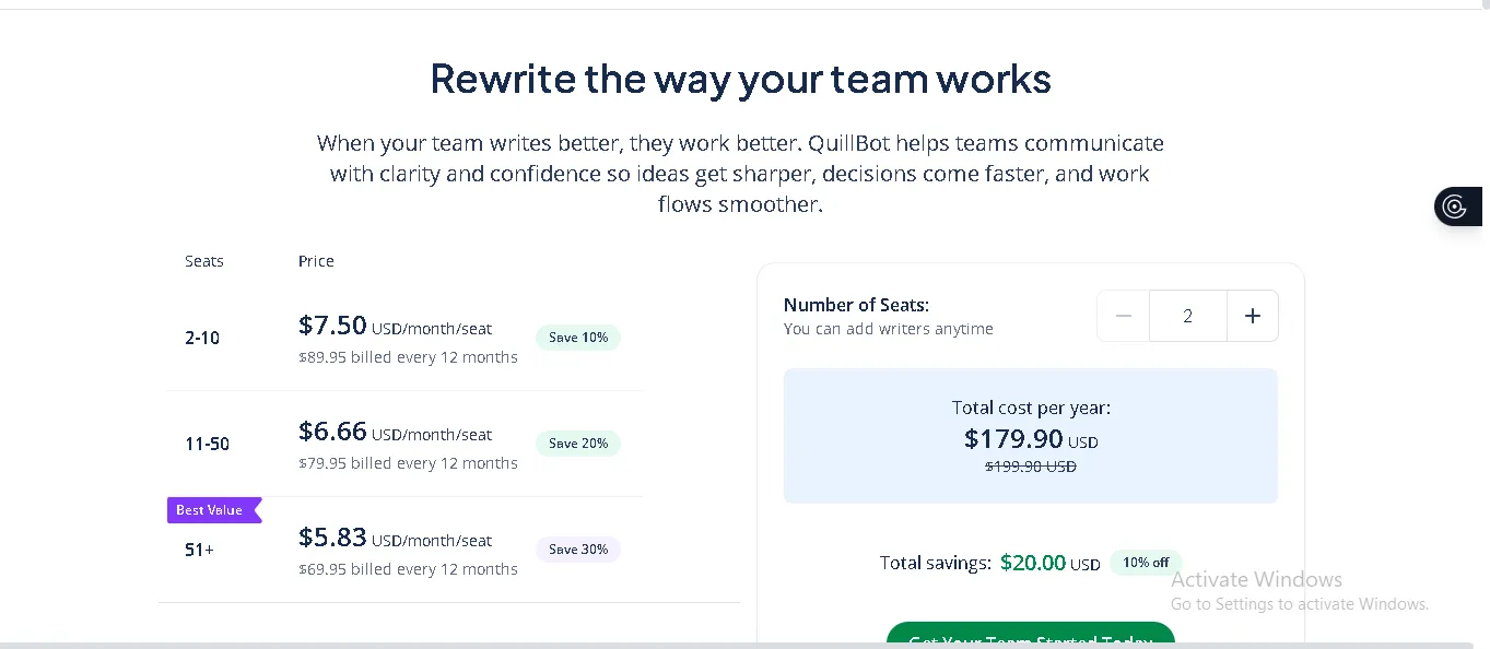 Team / Organization Plan