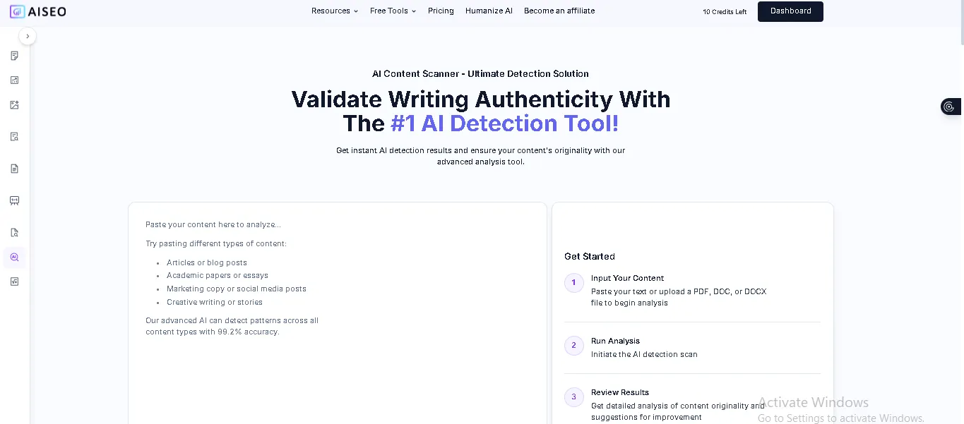 Validate wrtiting authenticity with AISEO