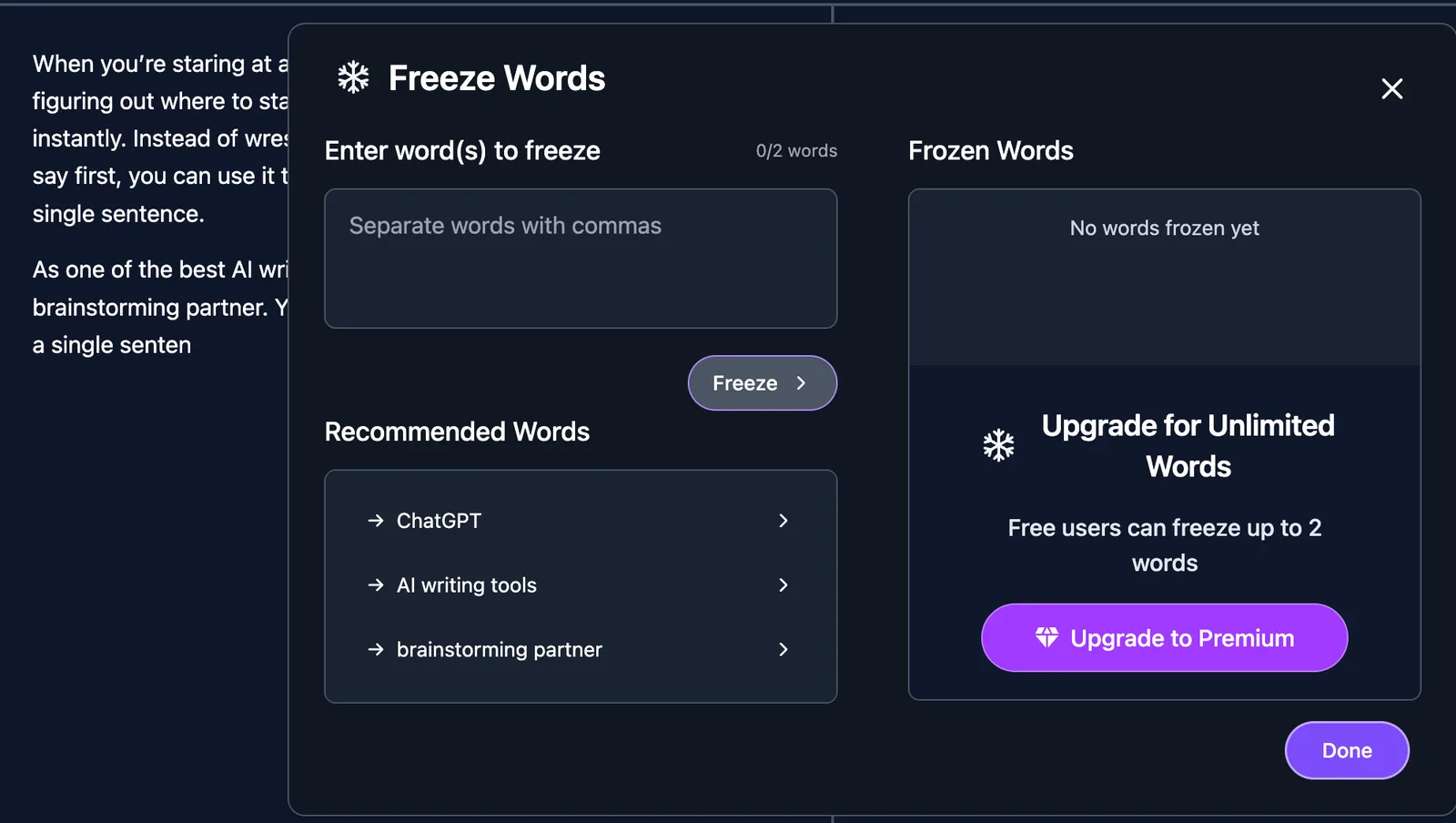 Keyword Freeze Protection