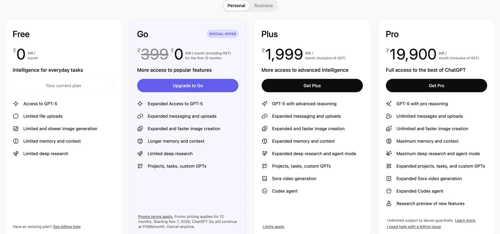 ChatGPT Pricing
