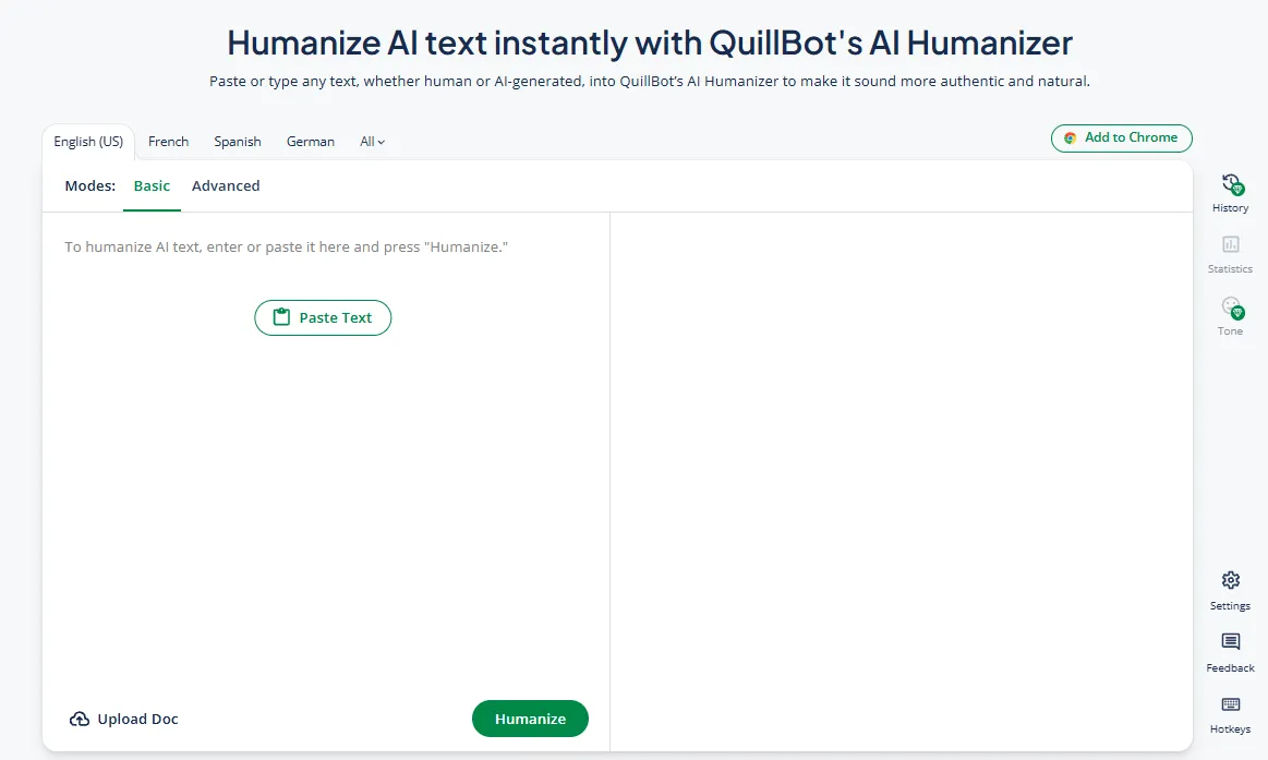 QuillBot's Dashboard