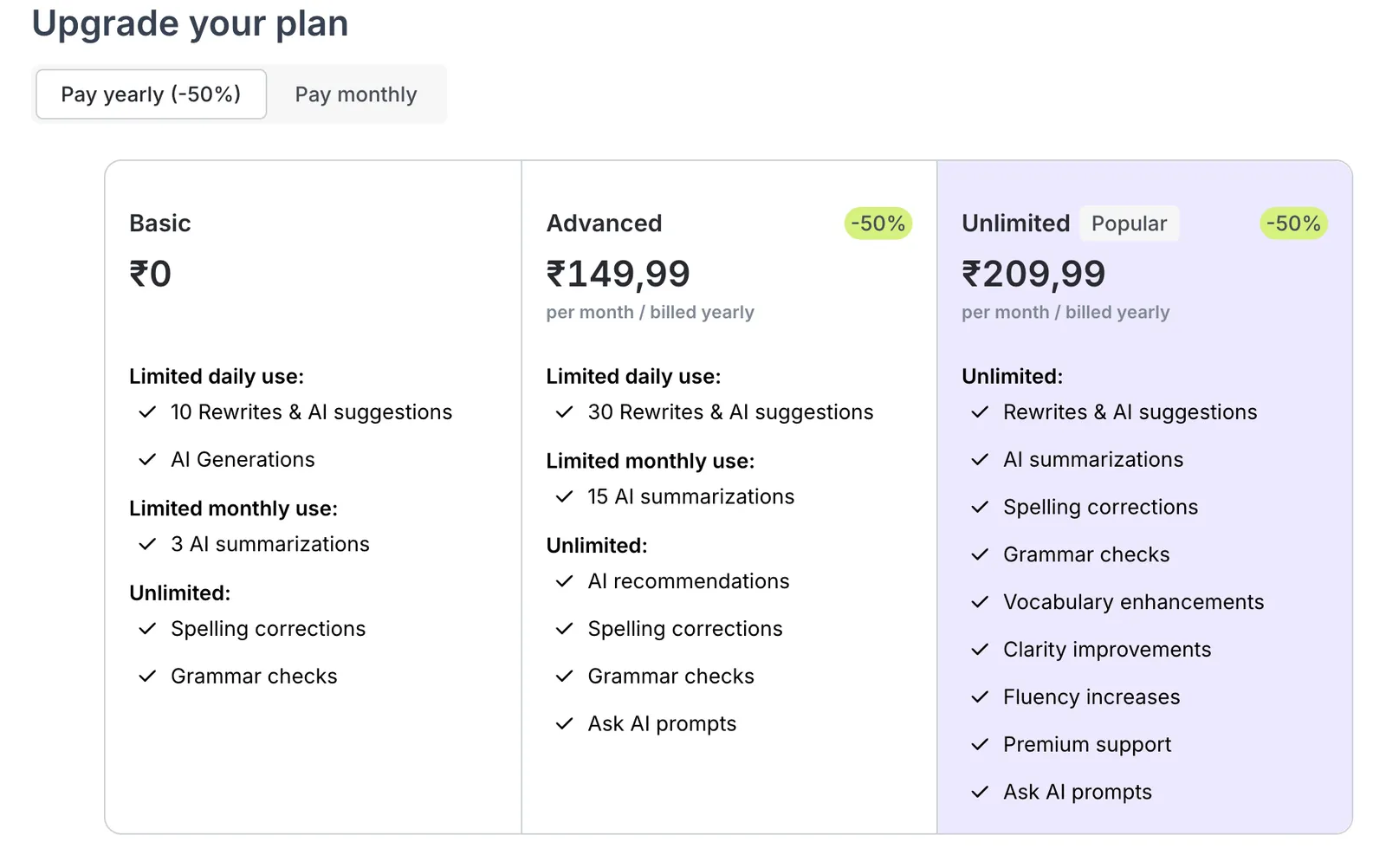 Wordtune Pricing