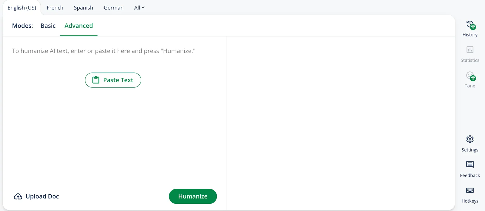 Humanize AI Text - Advance Mode