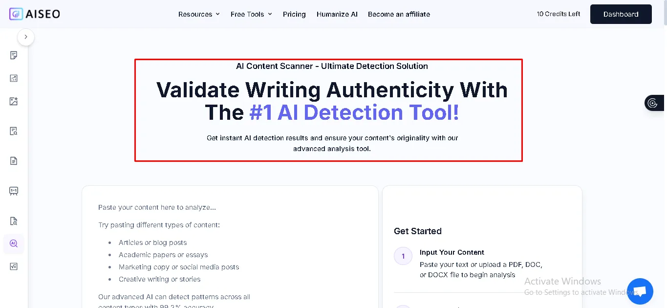 AISEO's AI Detector