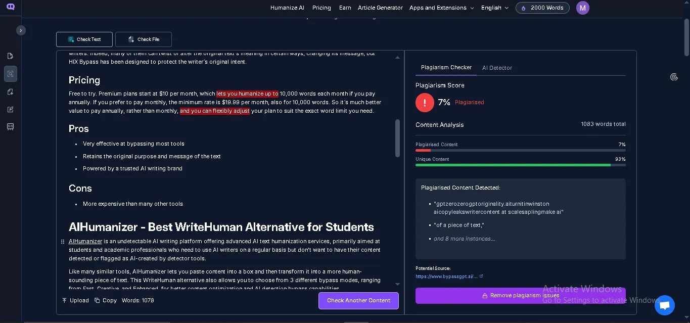 Plagiarism Detection and Automatic Fixing